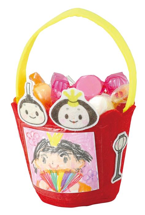 バケツ型フェルト小物入れ　ひなまつり0