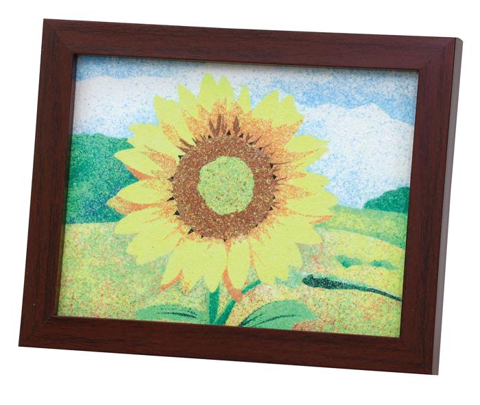 砂絵セット はがき倍判 木目調フレーム付3