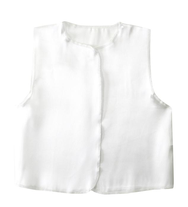 ソフトサテン　ベスト　白　J0