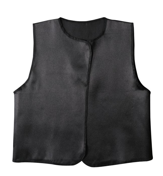 ソフトサテン　ベスト　黒　J0