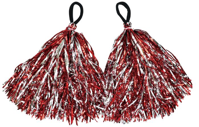 ヒラヒラハンドフリーポンポン　レッドシルバー0