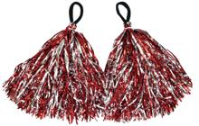 ヒラヒラハンドフリーポンポン　レッドシルバー