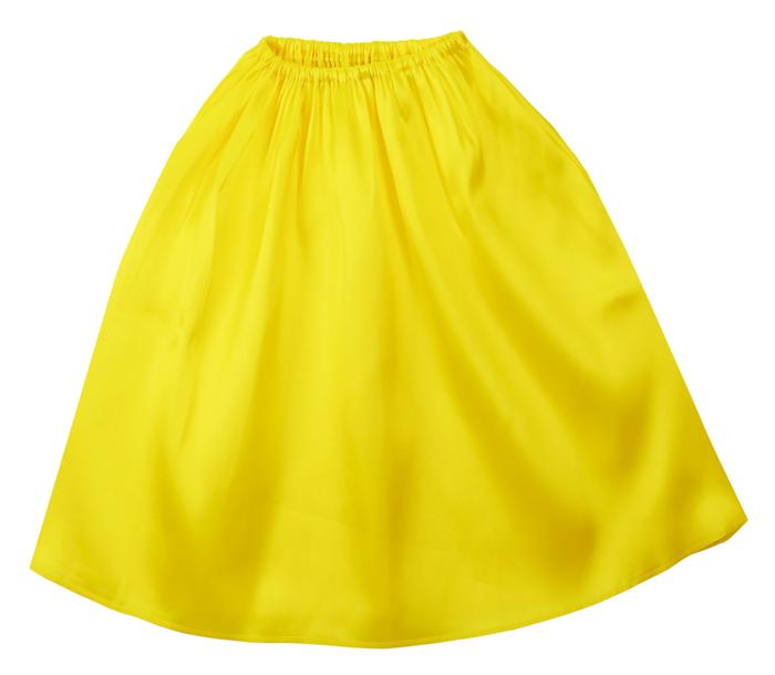 ソフトサテン　マント・スカート　ストレート　黄0