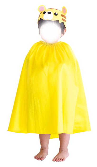 ソフトサテン　マント・スカート　ストレート　黄2