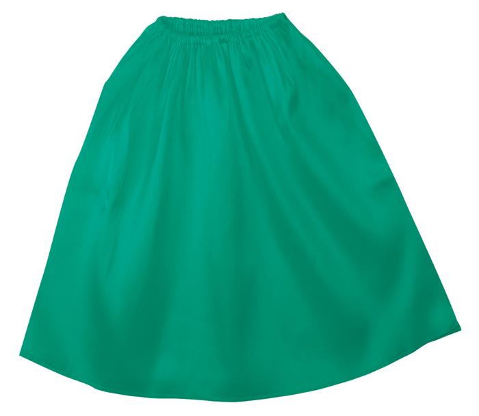 ソフトサテン　マント・スカート　ストレート　緑0