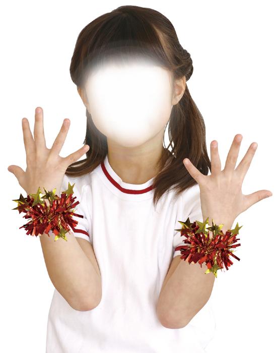 キラキラパッチンリストバンド　2個組　赤/金2