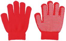 カラーのびのび手袋　すべり止め付　赤