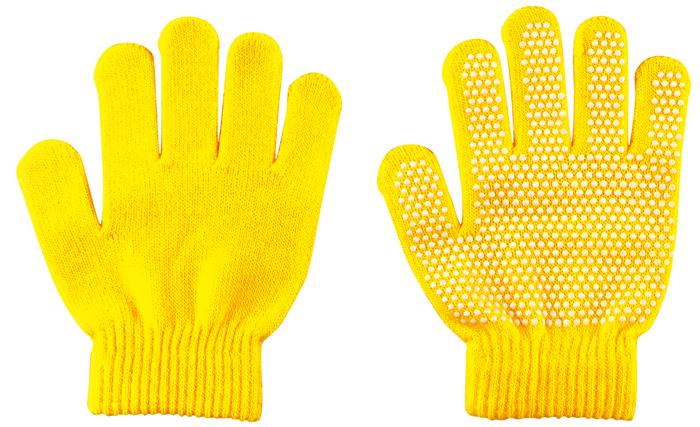 カラーのびのび手袋　すべり止め付　黄0