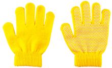 カラーのびのび手袋　すべり止め付　黄