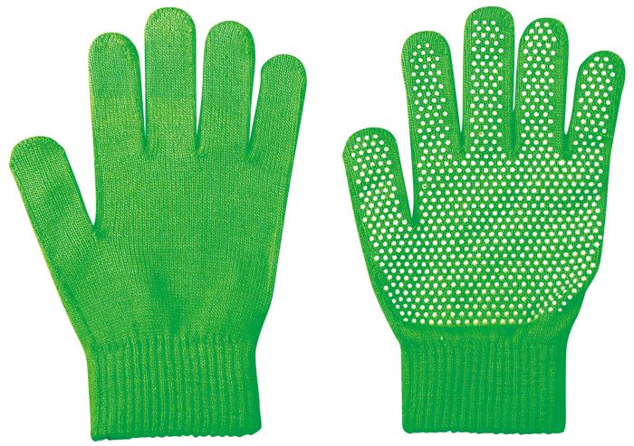 カラーのびのび手袋　すべり止め付　大　蛍光グリーン0