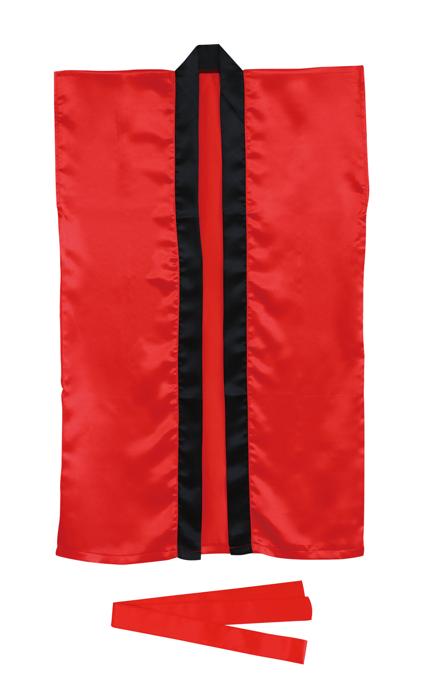 ソフトサテン　ロングハッピ　赤　J（ハチマキ付）0