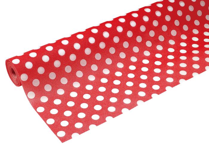 カラー不織布　10m巻　ドット　赤1