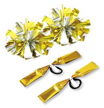 ハンドフリーチアポンポン名札付　ゴールドシルバー