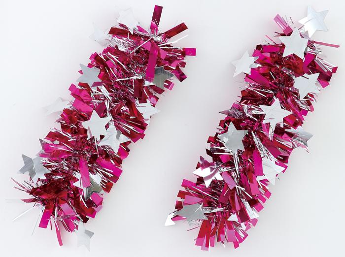 キラキラパッチンリストバンド　2個組　桃/銀0