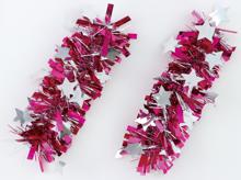 キラキラパッチンリストバンド　2個組　桃/銀