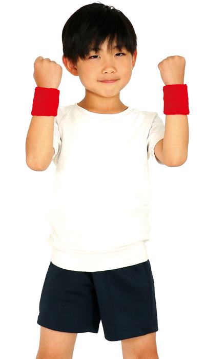 ふんわりタオル地リストバンド　赤1