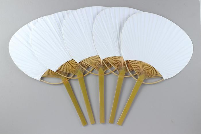 うちわ　白（竹製）　5枚組1