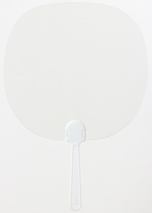 透明うちわ　白柄0