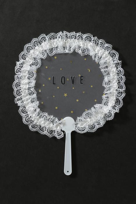 透明うちわ　白柄1