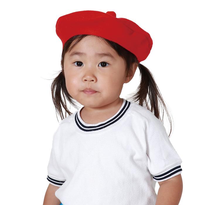 フェルトベレー帽　赤3