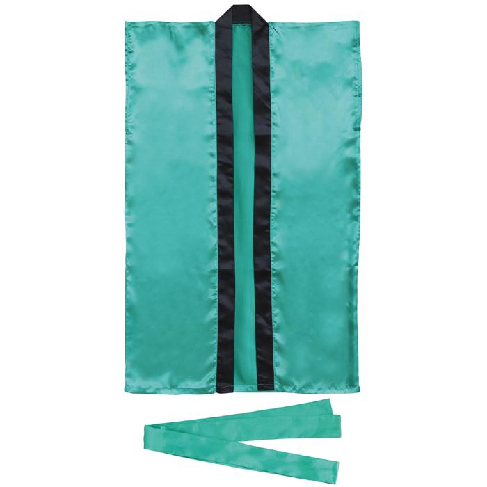 ソフトサテン　ロングハッピ　緑　S（ハチマキ付）0