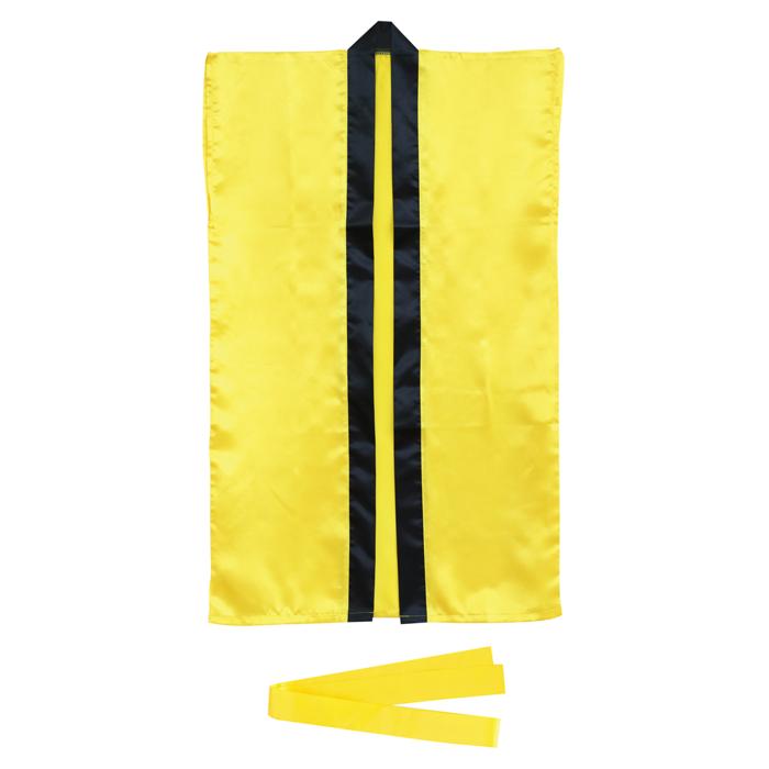 ソフトサテン　ロングハッピ　黄　M（ハチマキ付）0