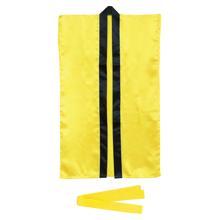 ソフトサテン　ロングハッピ　黄　M（ハチマキ付）