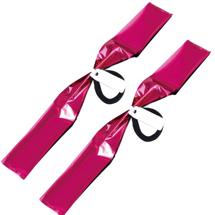 ハンドフリーチアポンポン名札付　ピンクシルバー1