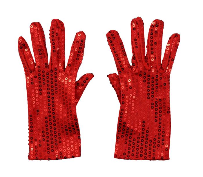 スパンコール手袋　大人用　赤0