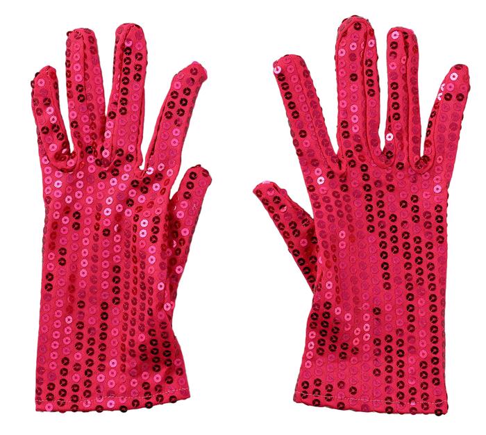 スパンコール手袋　大人用　桃0
