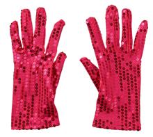 スパンコール手袋　大人用　桃