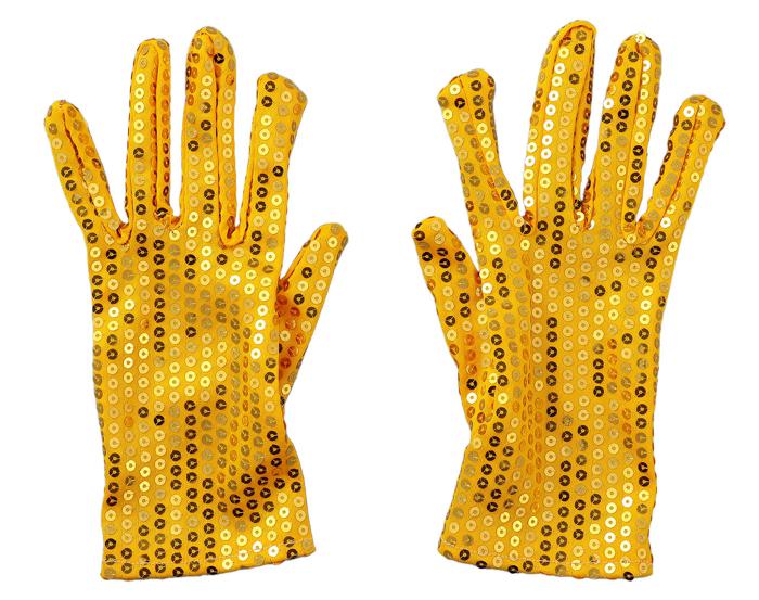 スパンコール手袋　大人用　黄0
