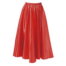 ソフトサテン　ロングスカート　赤　L