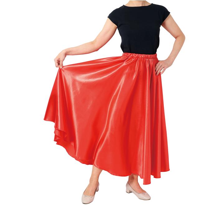 ソフトサテン　ロングスカート　黄　L1