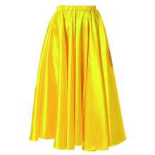 ソフトサテン　ロングスカート　黄　L