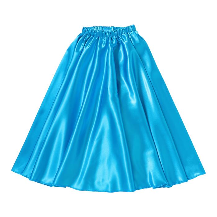 ソフトサテン　ロングスカート　青　S0