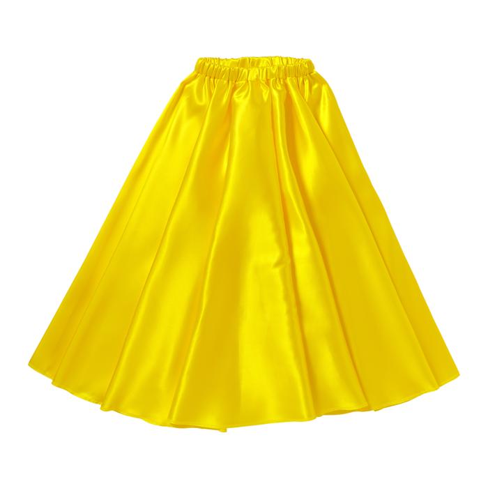 ソフトサテン　ロングスカート　黄　S0