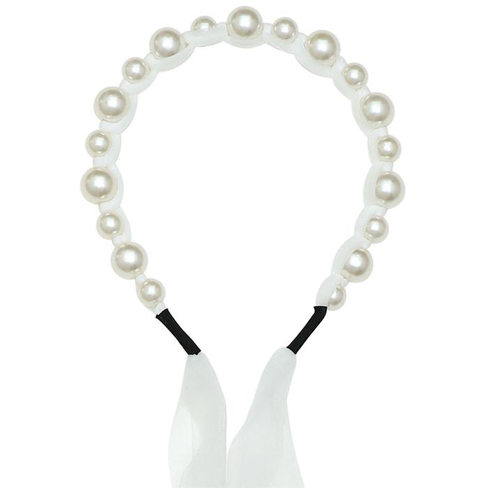 カチューシャ　パール　ホワイト1