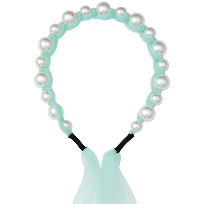 カチューシャ　パール　グリーン1