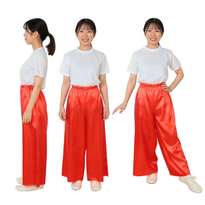 ソフトサテン　ズボン　赤　LL2