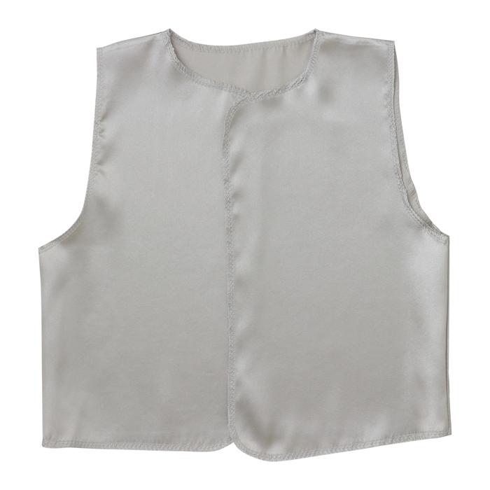 ソフトサテン　ベスト　銀　C0
