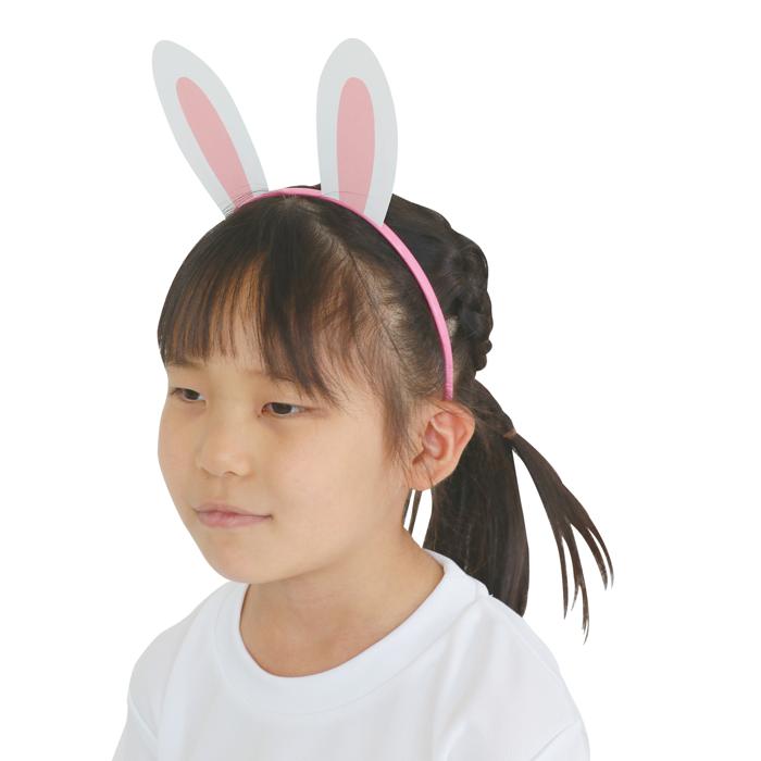 ウサギ耳付きカチューシャ　ピンク2