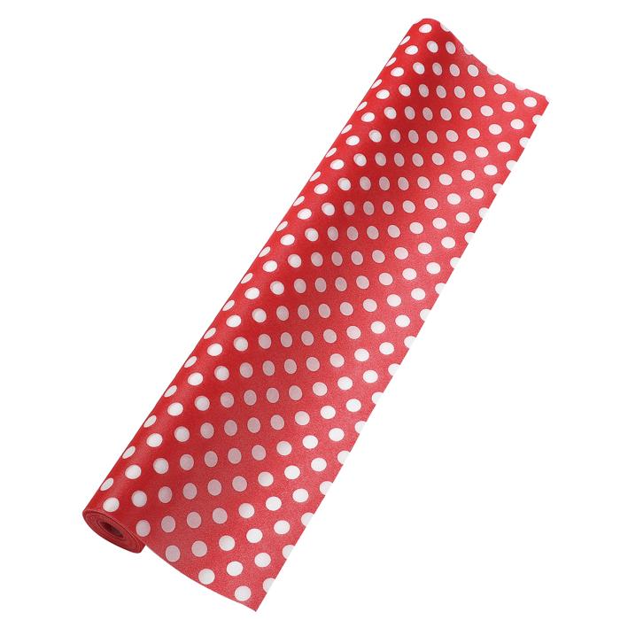 カラー不織布　ドット　赤　1m切売0