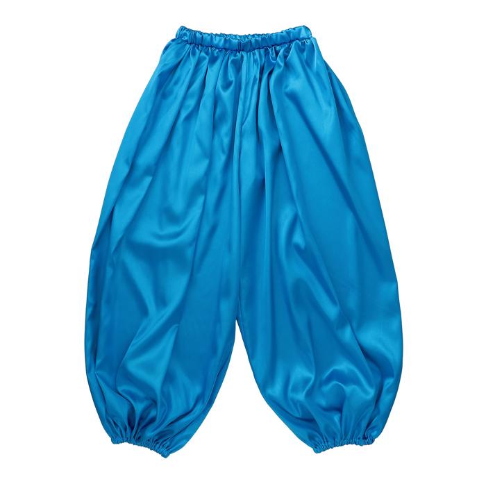 ソフトサテン　サルエルパンツ　青　M0