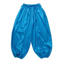 ソフトサテン　サルエルパンツ　青　M
