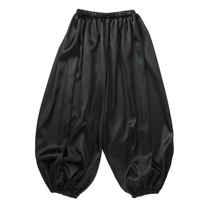 ソフトサテン　サルエルパンツ　黒　M0
