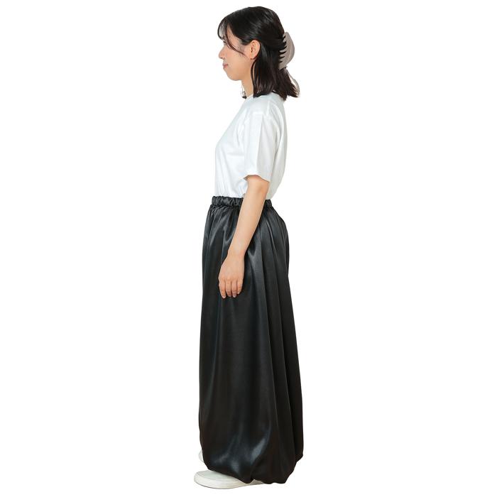 ソフトサテン　サルエルパンツ　黒　M2