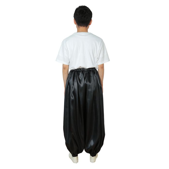 ソフトサテン　サルエルパンツ　黒　M6