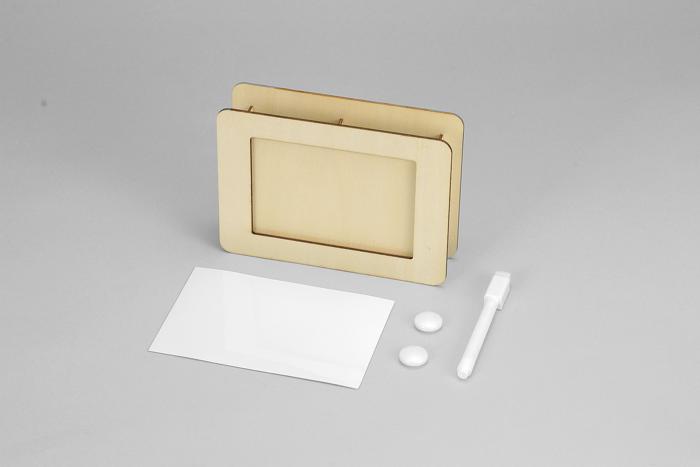 木製小物入れL判ホワイトシート付2