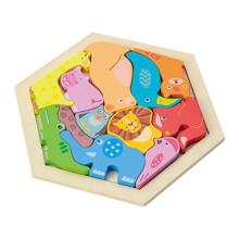 木製六角パズル　どうぶつ